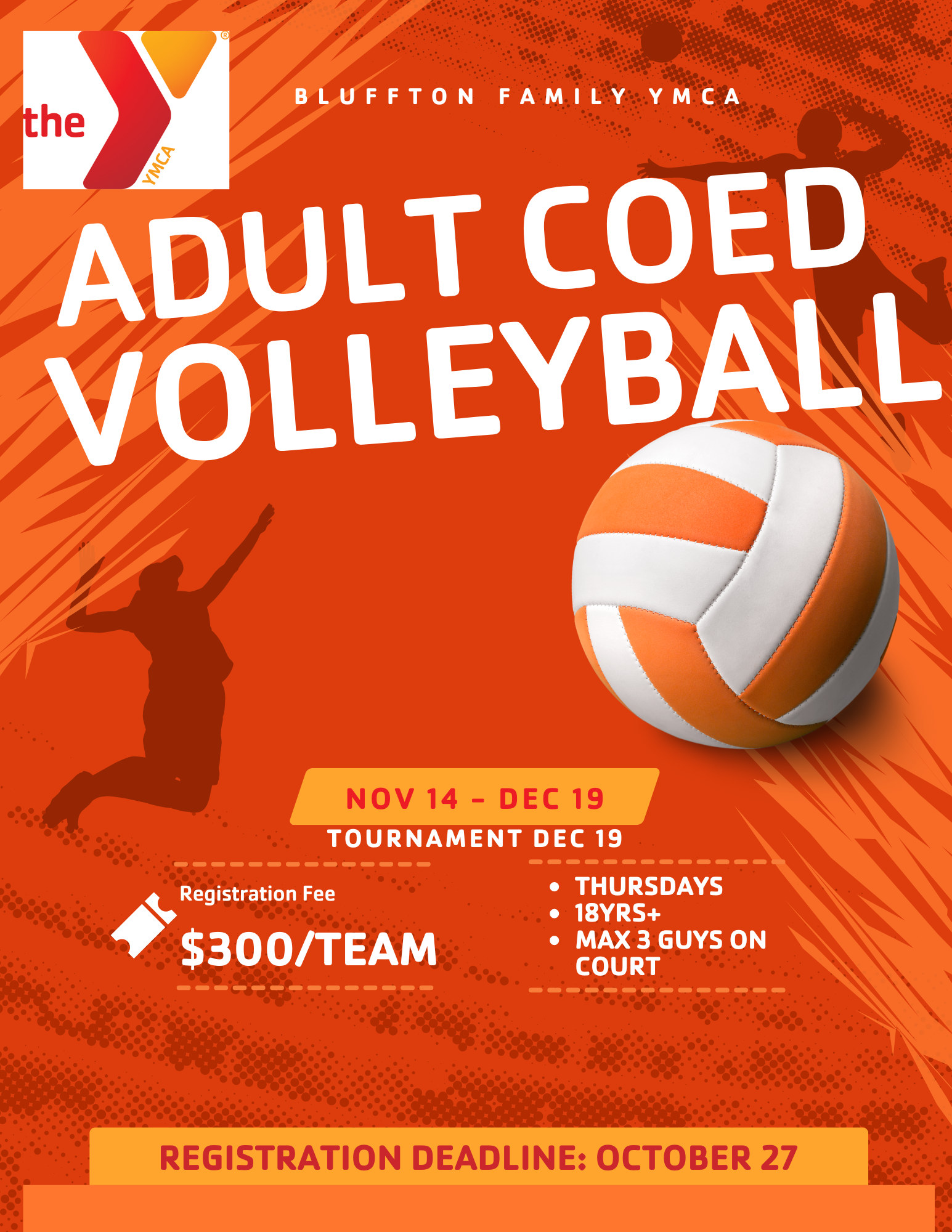 Adult Coed Indoor Volleyball Bluffton Family YMCA